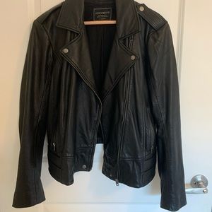 Lucky brand 100% leather moto jacket
